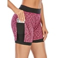 thumbnail image 6 of DODOING 2/ 1 Packs High Waist with Pockets Yoga Short Tummy Control Athletic Non See-Through Yoga Shorts, 6 of 8