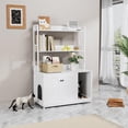 thumbnail image 2 of 52 Inch Large Litter Box Enclosure with Shelves and Doors, Modern Cat Litter Box Furniture Hidden, Wooden Cat Washroom Furniture with Scratch Pad, 2 of 8