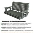 thumbnail image 4 of Fortune Candy HDPE Porch Swing with Stainless Steel Bolts, Heavy Duty 1200 lbs, for Outdoor, Gray, 4 of 7