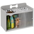 thumbnail image 2 of PawHut Elevated Dog Bowls with Storage, Raised Bowl Stand with 2 Stainless Steel Food Dishes and Slow Feeder, Pet Feeding Station for Large Dogs, Gray, 2 of 9