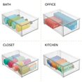 thumbnail image 4 of mDesign Plastic Stackable Bathroom Storage Organizer with Drawer, 2 Pack, Clear, 4 of 9