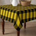 thumbnail image 4 of Black Yellow Plaid Table Cloth Waterproof Tablecloths, Retro Country Buffalo Check Gingham Tablecloth Dining Table Cover for Kitchen Party Tabletop Outdoor, Square Tablecloth 54x54 Inch, 4 of 9