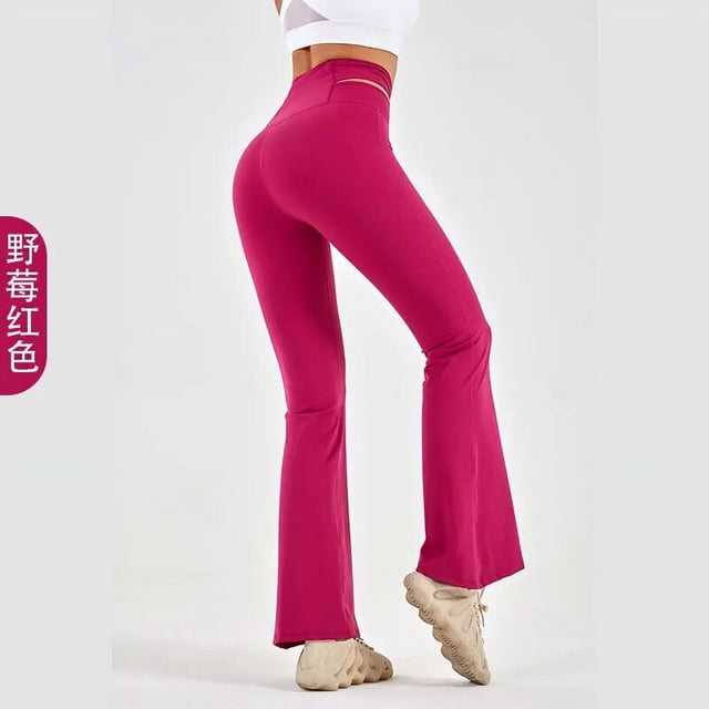 Leggings acampanados, pantalones de Yoga para mujer, cintura alta, pierna ancha, gimnasio, Fitness, deportes, pantalones acampanados negros, pantalones de baile latino