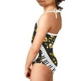 thumbnail image 4 of FOR U DESIGNS Piano Note Halter Neck Swimsuit for Girls Fashion Lace-up Swimwear Size 3-4T Cute One-Piece Sleeveless Bathing Suits Novelty Summer Swimwear, 4 of 6