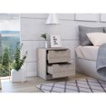 thumbnail image 2 of Xukmct Wood Nightstand with Metal Handle and 2 Drawers, Beside Table for Home, Bedroom, Light Gray, 2 of 7