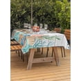 thumbnail image 2 of Outdoor Tablecloth with Umbrella Hole and Zipper, Summer Coastal Rectangle Table Cloth 60x102 Inch Waterproof Tablecloth, Nautical Sea Coral Shell Starfish Wood Gray Picnic Table Cover for Patio, 2 of 7