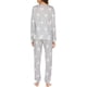 thumbnail image 5 of Conjunto de pijama para mujer, de manga larga, con estampado de estrellas, suave, con bolsillos, 5 of 6