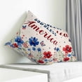 thumbnail image 4 of Throw Pillow Covers 20x20 Inch, 4th of July Decorative Pillow Cases for Couch Sofa Bed, Independence Day Red Blue Floral Rustic Cotton Linen Square Home Decor Pillowcases with Hidden Zipper, 4 of 7