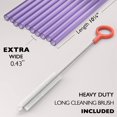 10 EXTRA WIDE Long Reusable Hard Purple Plastic Drinking Straws