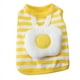 thumbnail image 1 of Chaleco de huevo a rayas para cachorros, trajes para perros con cuello redondo, transpirables y amigables con la piel, para primavera y verano, amarillo, L, 1 of 6