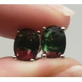 thumbnail image 4 of 8x6mm Watermelon Tourmaline Sterling Silver Earrings, 4 of 4