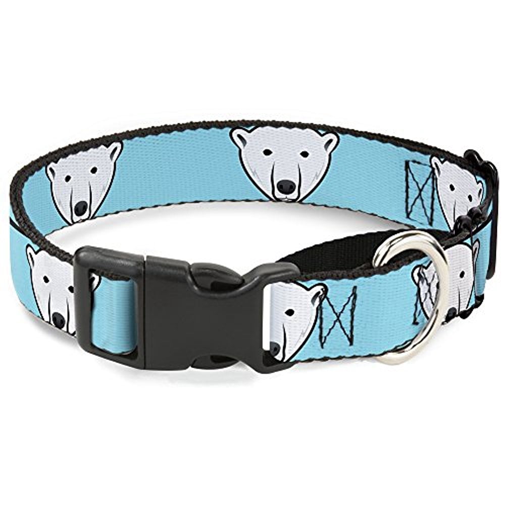 buckle-down martingale dog collar - polar bear repeat baby blue - 1" wide - fits 15-26" neck size - large