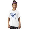 thumbnail image 3 of USA Land of the Free Patriotic Eagle Crewneck T Shirts Boy Girl Teen Brisco Brands S, 3 of 6