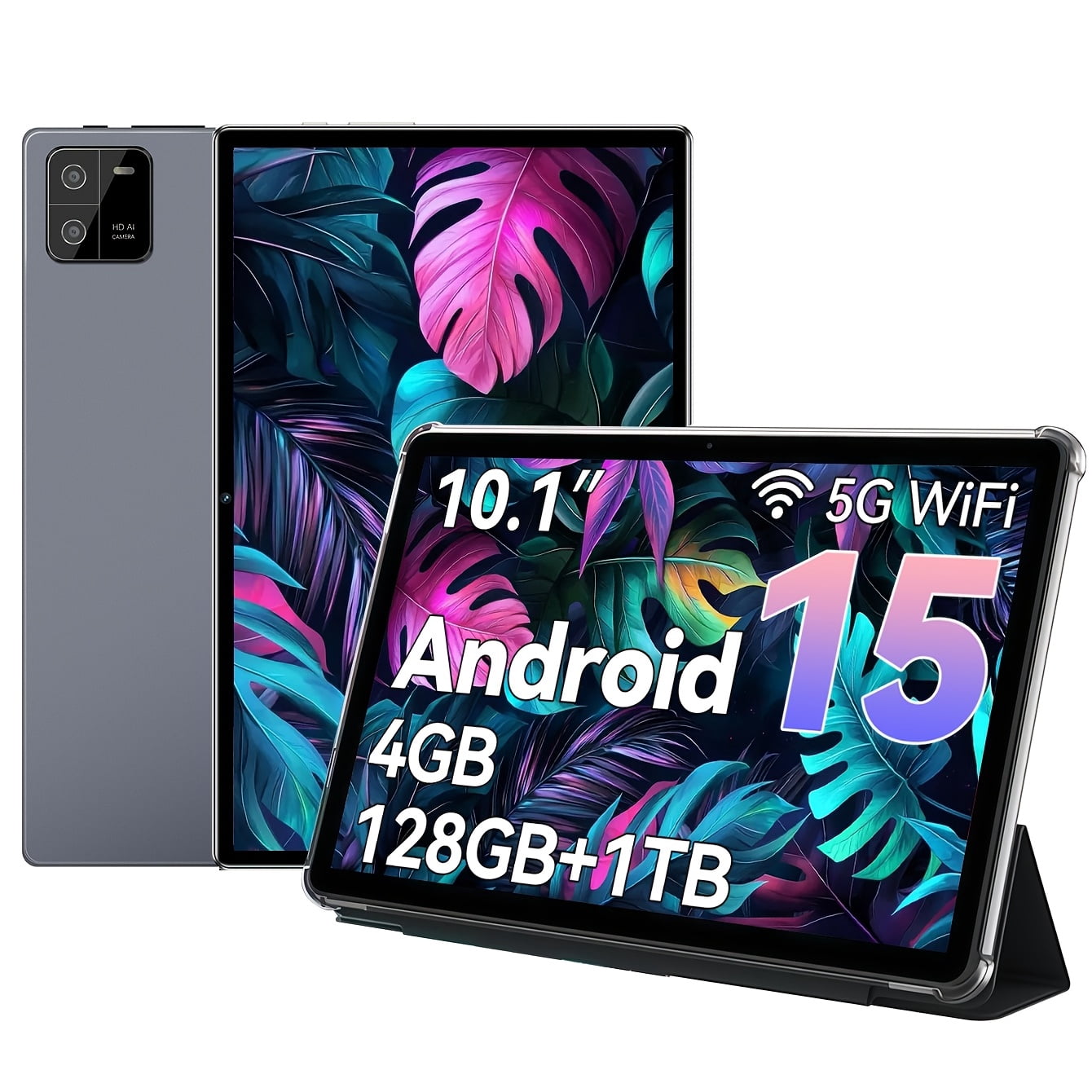 10.1-Inch Android 15 Tablet, 4GB +128GB, MTK6762 Octa-Core 2.0Ghz Processor, 5MP Front Camera And 13MP Rear Camera, 6000Mah Battery, HD (1280X800) Touch Screen, 5.2 And 802.11Ac Wifi 5, Tablet, Pad