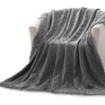thumbnail image 3 of Kasentex Cozy Soft 100% Cotton Warm Fall/Winter Decorative Throw Blanket for Couch, Sofa, Bed, wrap-around - Indoor/Outdoor 50x60" Charcoal Grey, 3 of 6