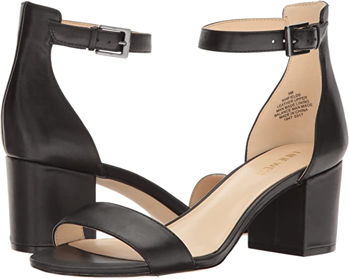 nine west black block heels
