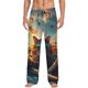 thumbnail image 1 of Fotbe Cool Cat Driving Sunset Pantalones de Pijama para Hombre, Pantalones de Dormir, Pantalones de Casa con Cintura Ajustable y Bolsillos-Small, 1 of 6