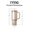 thumbnail image 4 of RTIC 40 oz Ceramic Lined Road Trip Tumbler, Leak-Resistant Lid with Straw, Beach Glitter, 4 of 9