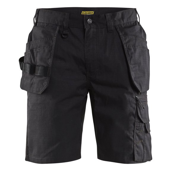 Blaklader 1637 Stretch Rip Stop Work Shorts with Utility Pockets (Black, 42)