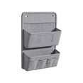 thumbnail image 2 of Double Layer Wall Mounted Storage Hanging Bag, Bedside Hanging Organizer for Bedroom, Durable Dorm Wall Storage Pouch for Phone Magazine Sundries Home Organization, 2 of 6