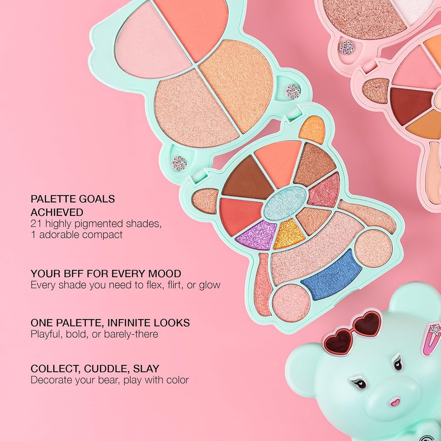 KimChi Chic Beauty Teddy Kim Shadow Palette, 01 Girlfriend Pink, 1.09 oz