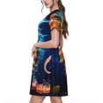 thumbnail image 2 of Honeii Yellow Fish Seahorse Print Women’s Short Sleeve Dress, Comfortable Casual Dress, Soft Polyester Spandex Blend, Stylish Everyday Wear for Summer, Perfect for Travel and Vacation, 2 of 6