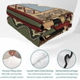 thumbnail image 4 of Quilts Queen Size Bedding Set, Lodge Bear Cabin Lightweight Quilted Comforter, Vintage Brown Buffalo Plaid Boho Soft Reversible Bedspread Coverlet with Pillow Covers for All Season, 90" x 96", 4 of 9