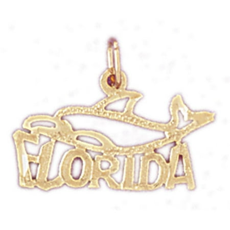 14K Yellow Gold Florida Pendant - 15 mm