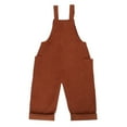 thumbnail image 4 of Bigetiay Toddler Girls Jumpsuit Sleeveless Back to School Romper Brown Rompers with Pockets Spring Fall Romper Kids Clothes Girls Size 1-2 Years, 4 of 9