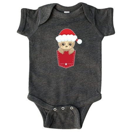 

Inktastic Christmas Sloth Santa Pocket Gift Baby Boy or Baby Girl Bodysuit