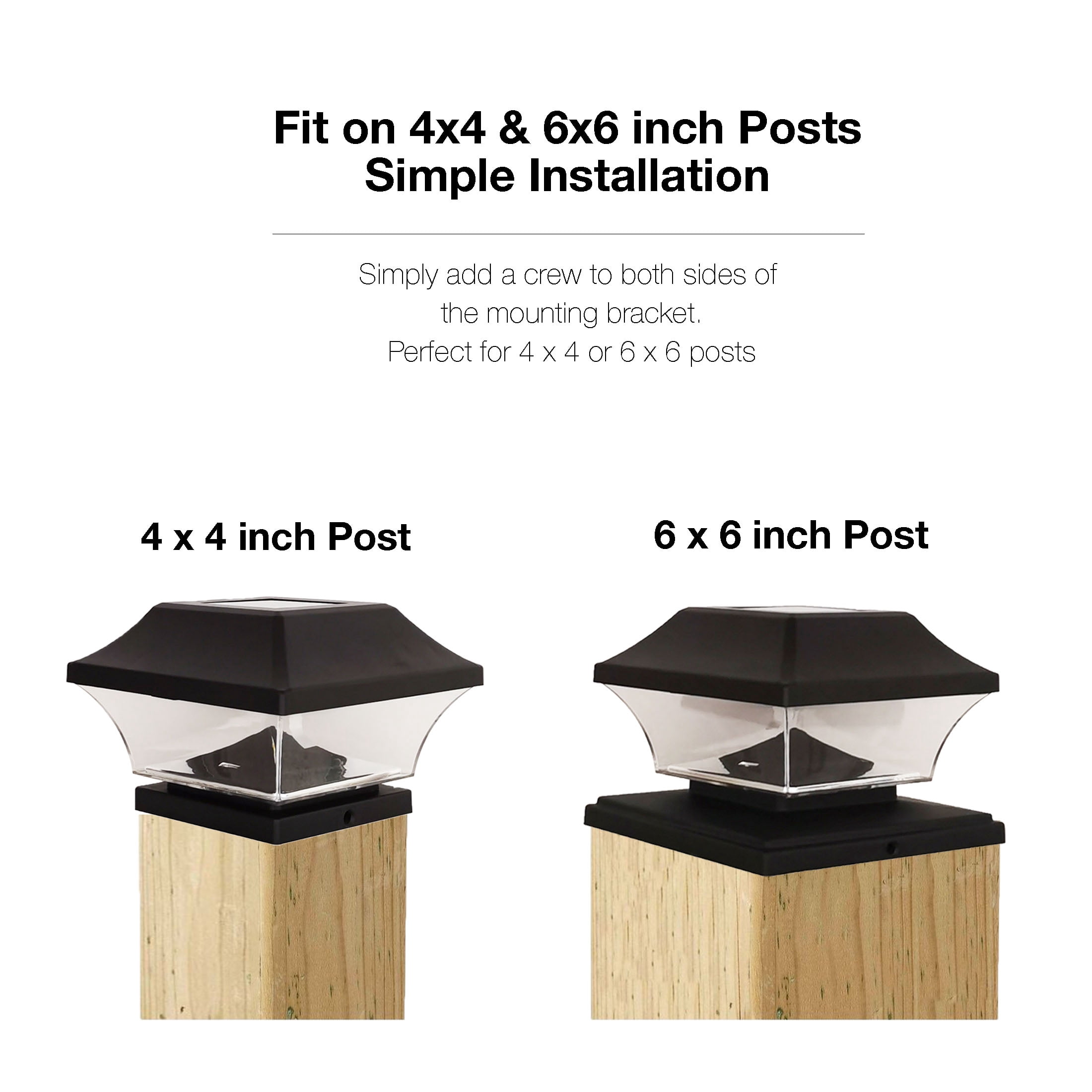 Mainstays Solar Powered Integrated LED Post Cap Light, 5 Lumens, Black