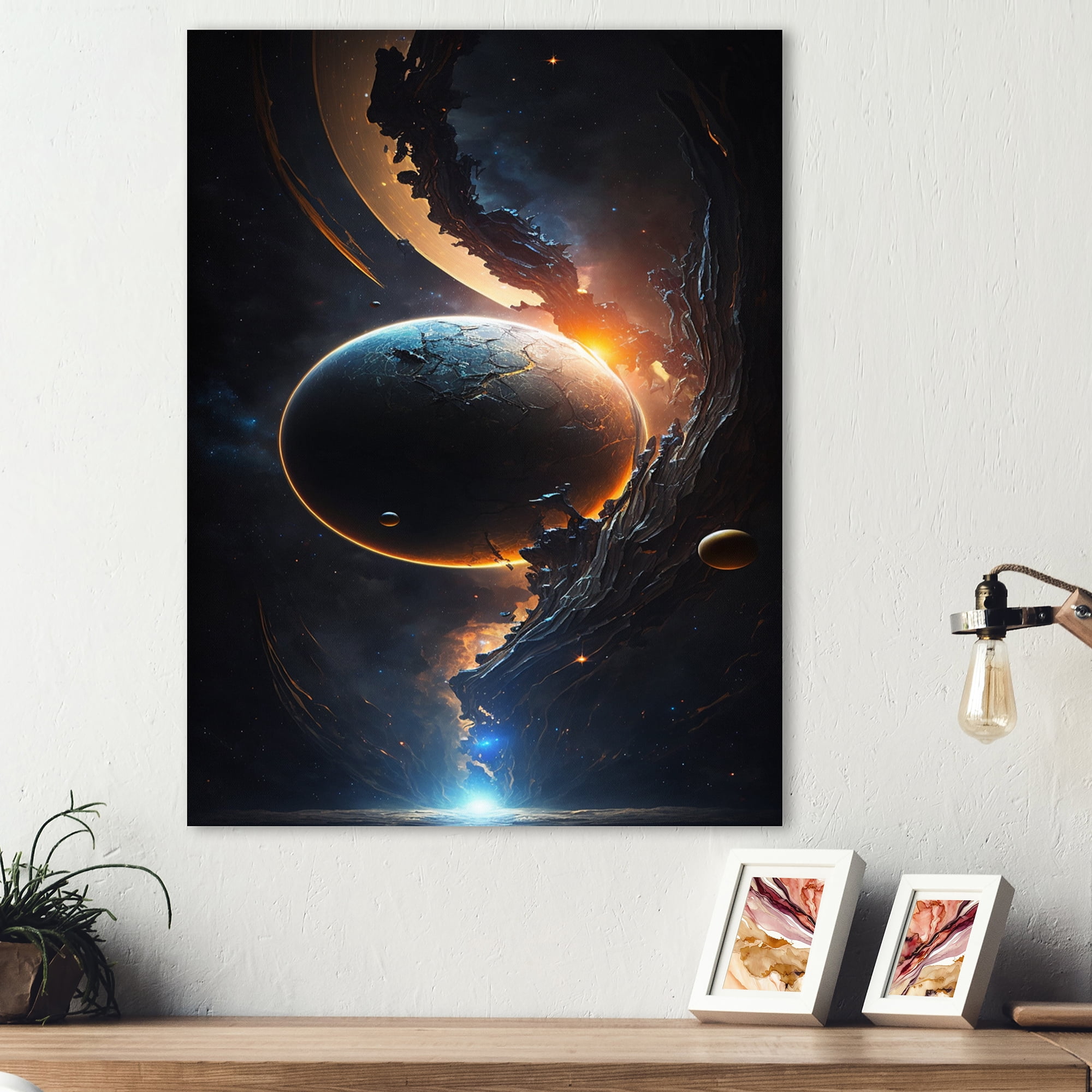 Designart Deep Planet Eclipse V Canvas Wall Art