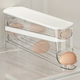 thumbnail image 6 of 2-Tier Auto Rolling Fridge Egg Organizer,Space Saving Eggs Dispenser for Refrigerator Storager,Clear Egg Holder Tray and Egg Organizer, Holds 10-14 Standard, Large, or Jumbo Eggs, 6 of 8