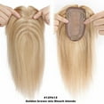 thumbnail image 2 of Benehair 100% Real Remy Human Hair Extensions Clip In Hairpiece Topper with Bang Toupee Women Hair Loss Silk Base Highlight Blonde Hair, 2 of 9