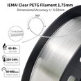 thumbnail image 4 of Filamento IEMAI Clear PETG para impresora 3D, 1,75 mm, 1 kg/2,2 libras, 4 of 9