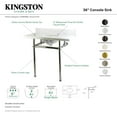 thumbnail image 5 of Kingston Brass KVPB36MB7 Templeton 36" Carrara Marble Bathroom Vanity Top with Legs (8-inch, 3-Hole), Carrara Marble White/Brushed Brass Finish, 5 of 6