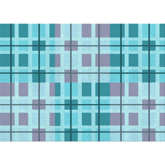 Ahgly Company Machine Washable Indoor Rectangle Transitional Blue Ivy Blue Area Rugs, 8' x 12'