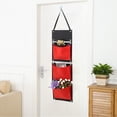 thumbnail image 2 of Multi-functional Over Door Hanging Storage Organizer Oxford Fabric Houseware Closet 3 Pockets Red, 2 of 8