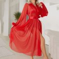 thumbnail image 6 of uublik Womens Bathrobe Soft Nightdress Bathrobe Nightgown Breathable Pajamas for Women Red, 6 of 6