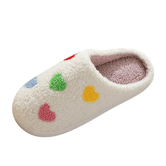 VBARHMQRT Cute Slippers for Women Cat Couples Men Women on Furry Flat Home Winter Round Toe Keep Warm Solid Slippers Shoes
