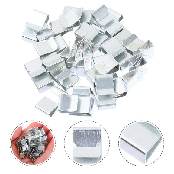 TEHAUX 25Pcs Silver Rectangular Spring Steel Clip for Boat and Trailer Use Hitch Tightening Wire Clips Fixers