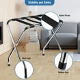 thumbnail image 4 of USTECH Single-Tier Luggage Rack, Chrome Foldable Suitcase Stand with Straps, Heavy-Duty Self-Assembly Rack for Guest Room, Bedroom, or Hotel Storage | Pack of 2, 4 of 7