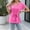 Hot Pink, variant on ECZHAW Women Dressy Casual Blouses Summer Peplum Tops Work Pleated Blouse