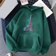 thumbnail image 4 of Sweat à Capuche pour Femmes Mode T-shirt Imprimé Décontracté à Manches Longues Chemisier Col Rond Tops Décontractés Pull-Over Cordon de Serrage Sweat-Shirt, 4 of 4