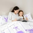 thumbnail image 5 of Castle Fairy Monogrammed Letter Y 2Pcs Bedding Comforter Set for Teens Boys Girls,Kawaii Bow Twin Comforter Sets,Geometric Stripes Breathable Bedding Set,Super Cozy Room Decor, 5 of 8