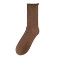 thumbnail image 3 of Women Mid Tube Cotton Socks Versatile Trendy Solid Color Casual Athletic Long Socks Daily Footwear Hosiery Coffee, 3 of 3