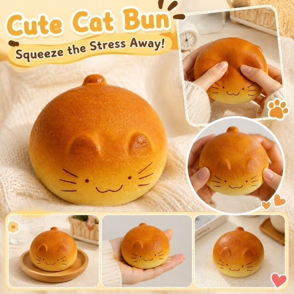Knisume Squishy Stress Relief Toy Bread Shape – Soft Slow Rising Sensory Fidget Squeeze Toy for Kids Adults, Realistic Food Design, Great Anxiety Relief Gift and Desk Squishy