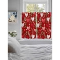 thumbnail image 3 of Valentines Living Room Curtains 2 Panel, Pink Red Love Heart Spring Green Botanical Cafe Window Treatment, Farmhouse Bedroom Bathroom Kitchen Curtains Drapes 104"x45", 3 of 6