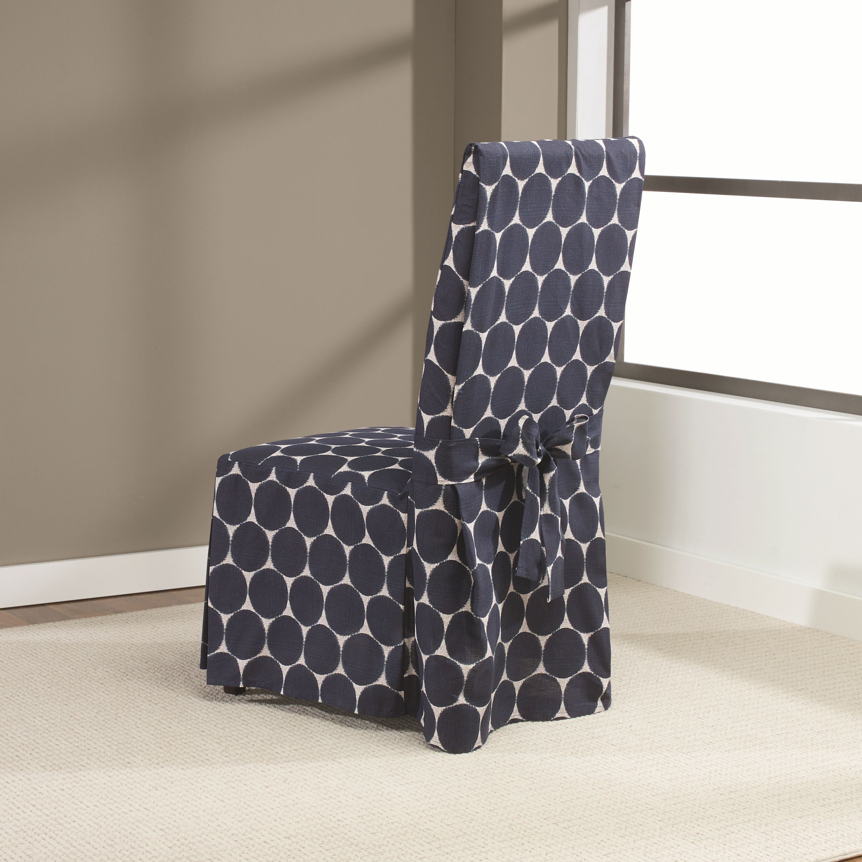 Sure Fit Ikat Dot Dining Room Chair Cover Smoke Gray Com Departments
