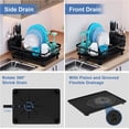 thumbnail image 3 of Dish Drying Rack, Dish Racks for Kitchen Counter, Dish Drying Rack for Kitchen Counter with Removable Dish Drainer, Dish Dryer Rack with Drainboard and Swivel Spout (Black), 3 of 8